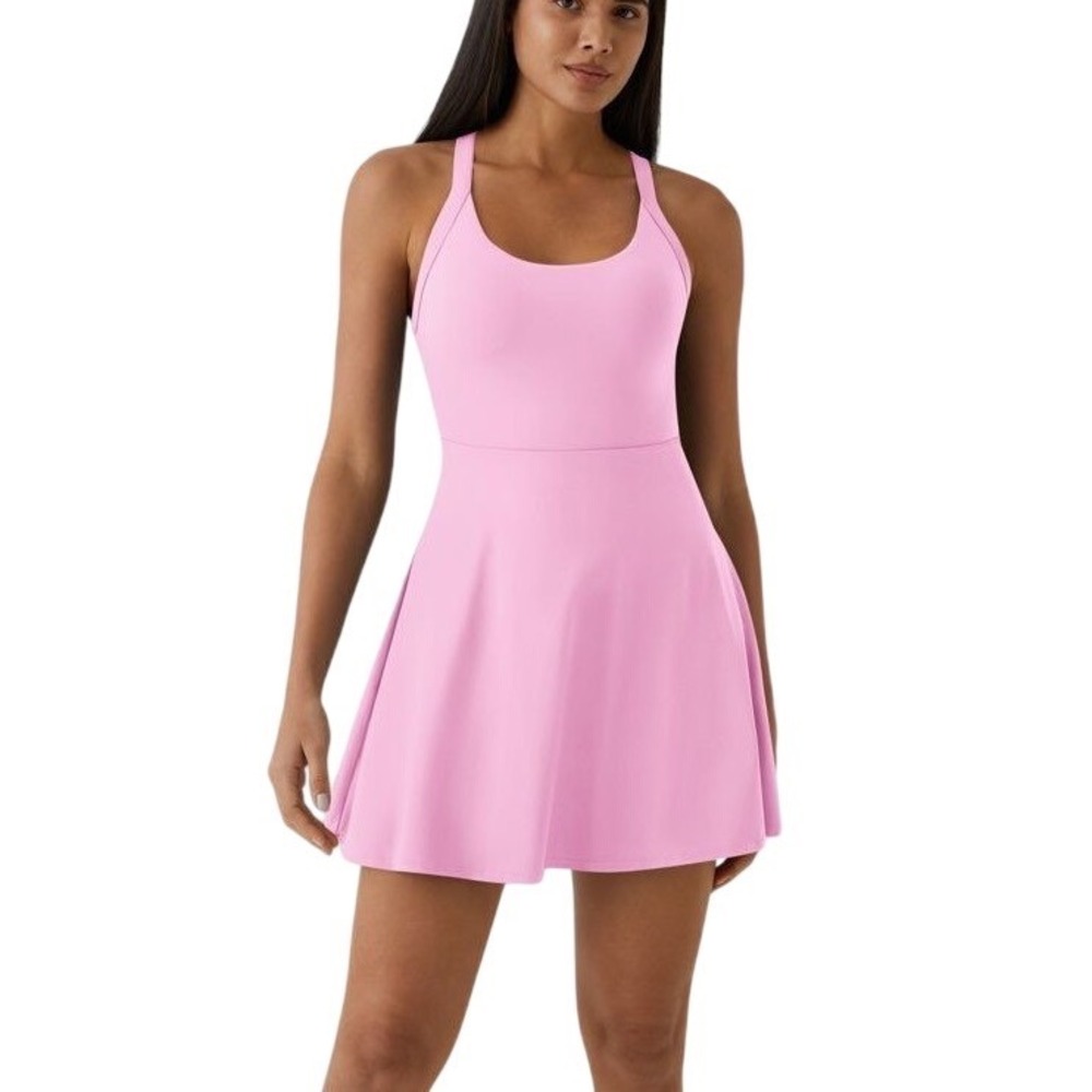 Halara SoftlyZero Airy Backless tennis Dress with built-in shorts, Size XS NWOT